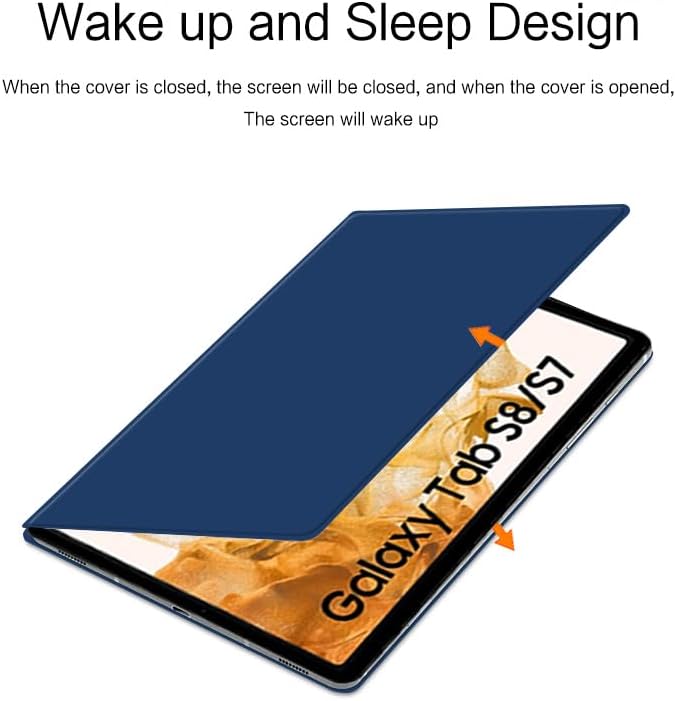 Magnetic Case for Galaxy Tab S8 11 inch 2022 (SM-X700/SM-X706)/S7 2020 (SM-T870/T875) with S-Pen Holder Lightweight and Slim Magnetic Stand Case with Auto Sleep/Wake Blue