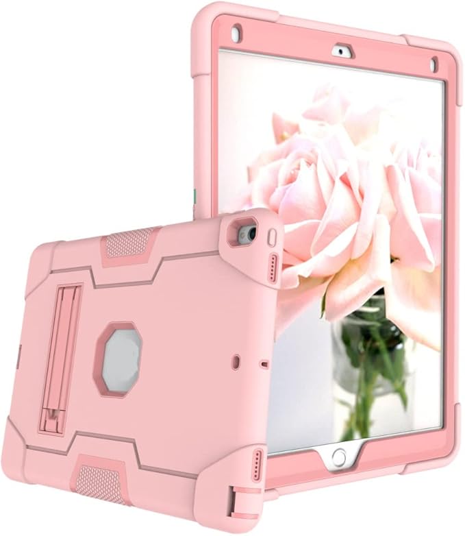 Jaorty 3 in 1 Hybrid Case for iPad Air 3 10.5 &amp iPad Pro 10.5 - Heavy Duty Shockproof Anti-Slip Anti-Scratch Pink