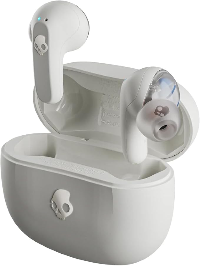 Skullcandy Rail Wireless Earbuds Bluetooth Headphones Noise Isolating Fit Up to 42 Hours Battery IP55 Sweat and Water Resistant Microphone for iPhone Android - Bone