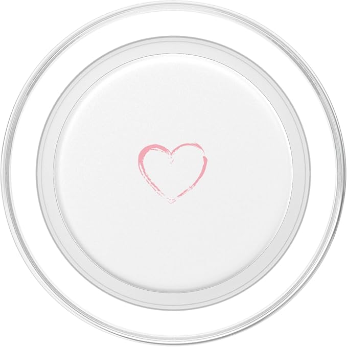Pink Heart White PopSockets PopGrip for MagSafe