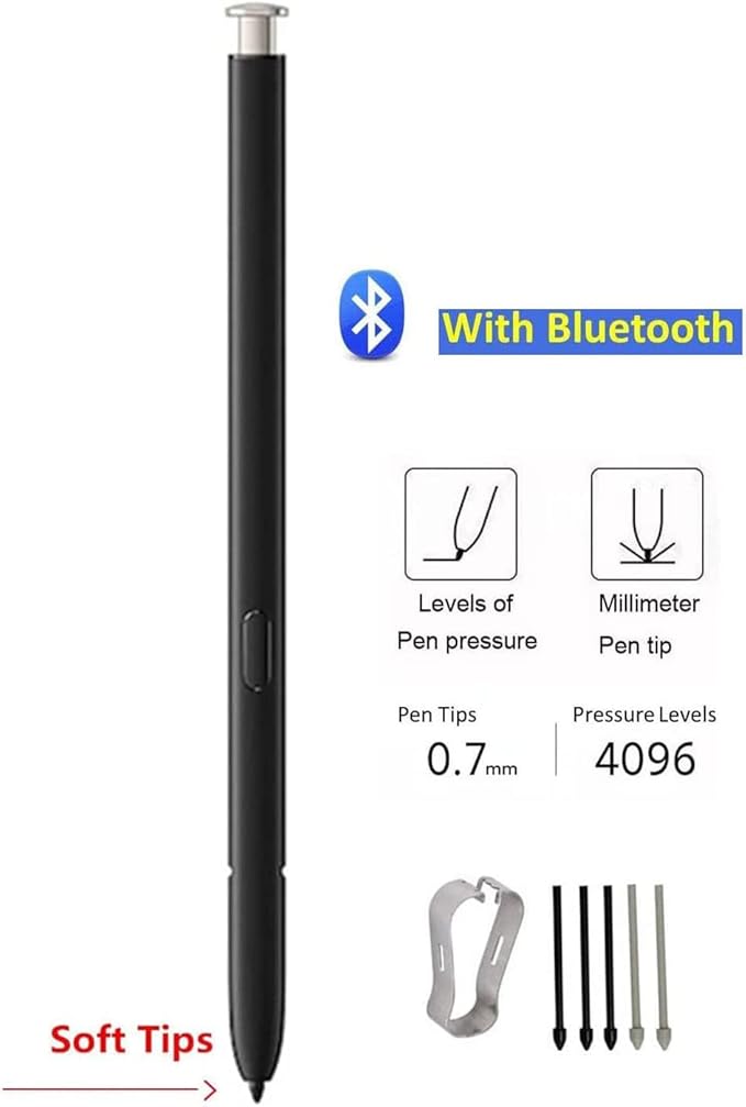 S23 Ultra Stylus Pen (WithBluetooth) Replacement for Samsung Galaxy S23 Ultra 5G Touch Stylus Pen S Pen Replacement Tips/Nibs (Cream)