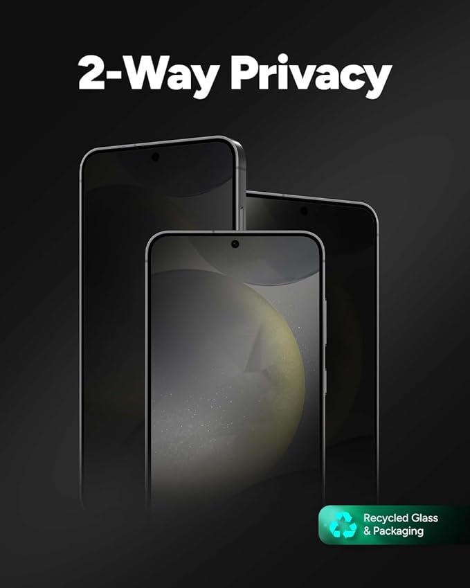 ZAGG InvisibleShield Fusion Privacy Anti-Glare Samsung Galaxy S24 Ultra Screen Protector - Hybrid Polymer 2-Way Privacy Filter Matte Finish Scratch Resistant Eco-Friendly