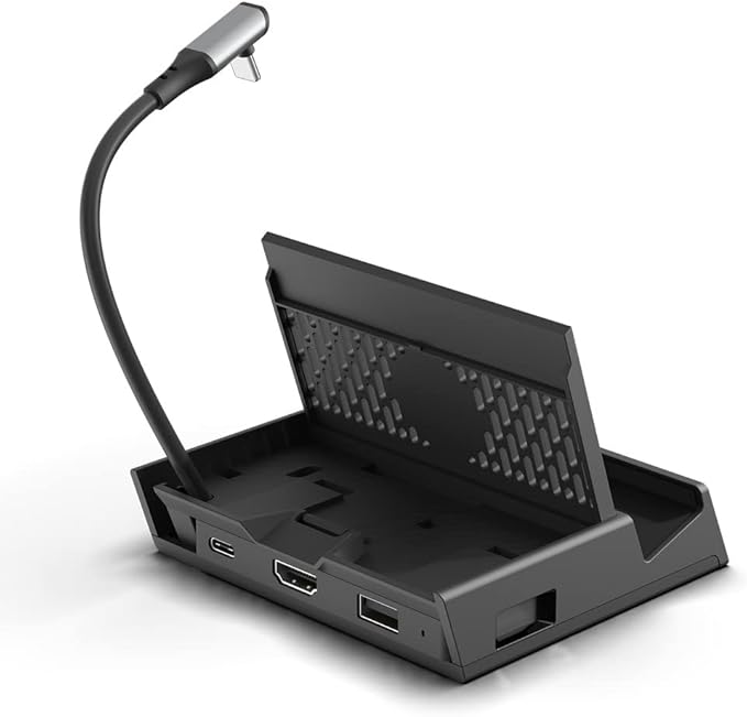 Skull &amp Co. x Savage Raven SteamDock: A Compact and Portable Dock with Detachable USB Hub HDMI TV Adapter for Steam Deck ROG Ally &amp Other Devices (for Switch OLED Smartphone Laptop) - Black