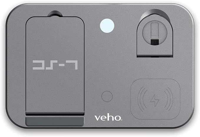 Veho DS-7 Wireless Multi-Charging Station | Qi Wireless Charging | Charges 3 Devices | Output 5W/7.5W/10W | Compatible with Smartphone Phones Apple Watch Airpods and More