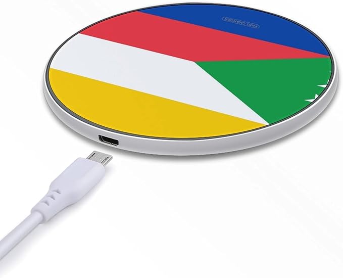 Flag of The Comoros Fast Portable Charger 10W Funny Graphic Phone Charging Pad with USB Cable
