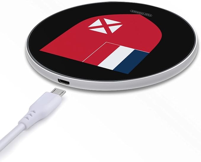 Wallis and Futuna Logo Fast Portable Charger 10W Funny Graphic Phone Charging Pad with USB Cable