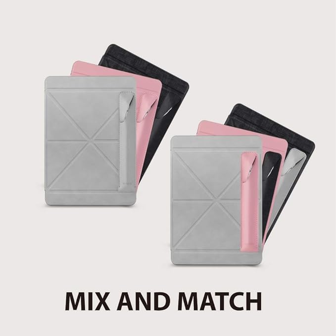 Moshi Magnet Vegan Leather Case for iPad Pencil Ultra-Slim Microfiber Lining Attaches to Moshi’s VersaCover Case Scratch Protection Metro Black