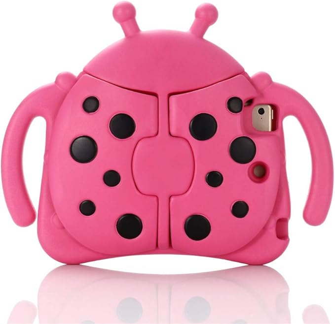 Kids Case for Apple iPad mini 5/4/3/2/1 7.9 inch Only Kids Proof Lightweight EVA Foam Stand Cover NOT for mini 6 Nor 7 - Ladybug Hot Pink