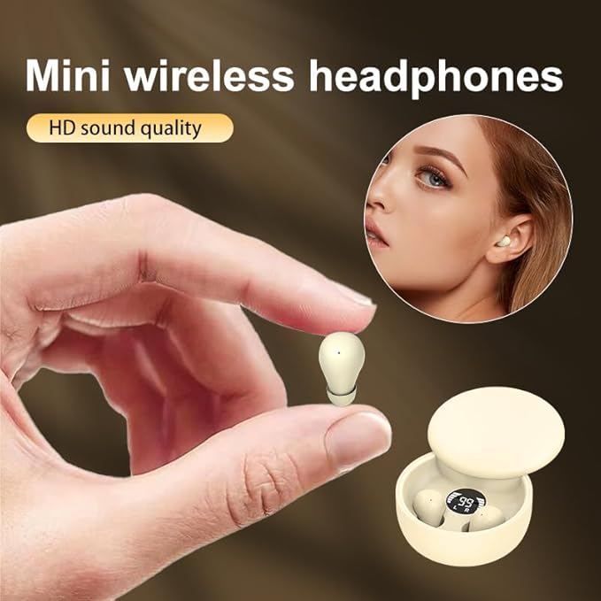 Mini Invisible Headphones Bluetooth 5.4 True Wireless Hidden in-Ear Earphones Sport Audio EarbudComfortable Mini Earbuds for Sleep Friendly Side Sleeping Earphones for Work (Black)