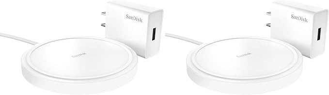 SanDisk Ixpand Wireless Charger 15W (Includes Quick Charge Adapter + USB Type-C Cable) - Wireless Charging pad for Qi-Compatible smart Phones and Devices - SDIZB0N-000G-ANCLN (Pack of 2)