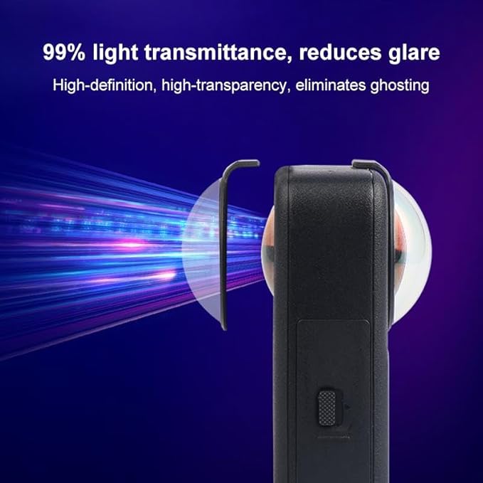 for DJI Osmo 360 Action Camera - 10H Hardness Optical Tempered Glass Lens Protector with AR Coating Hydrophobic Layer Anti-Scratch &amp Shockproof Cover (Black)
