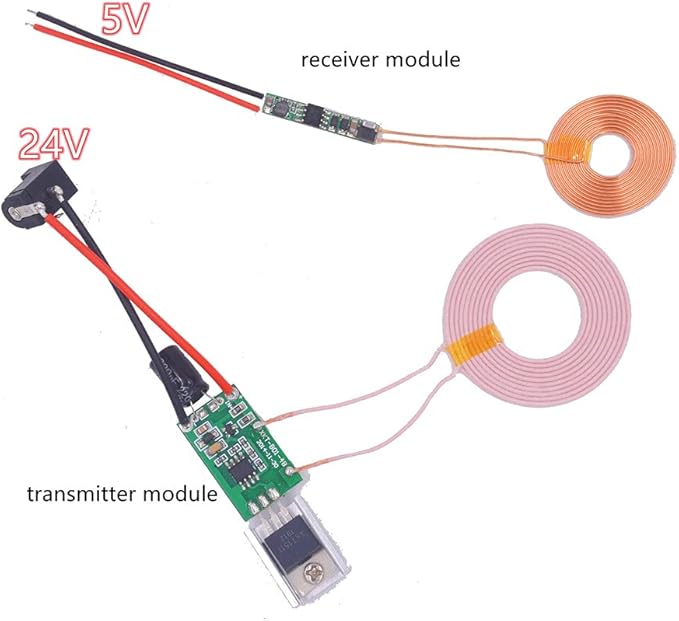 Taidacent 5V 2A Wireless Charging Module 24V DC Wireless Charger Board Coil Magnet Wireless Power Bank Supply Transmit Receiver Kit