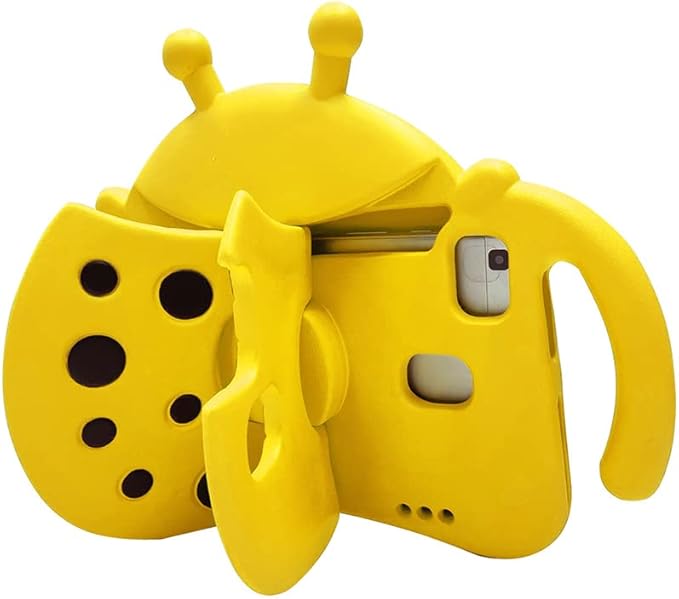 for Alcatel Joy Tab 2 Case for Kids Children Friendly Shockproof Protective Stand Handle Cover for Joy Tab 2 Case Alcatel 2020 8 Tablet (Model: 9032Z) for Boys Girls Cute Ladybug - Yellow