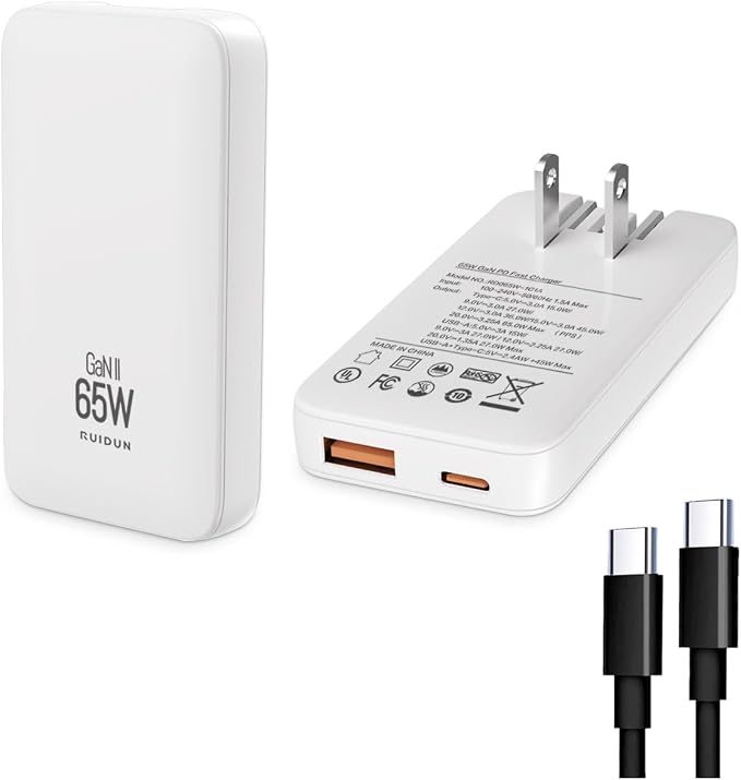White with Charging Cable