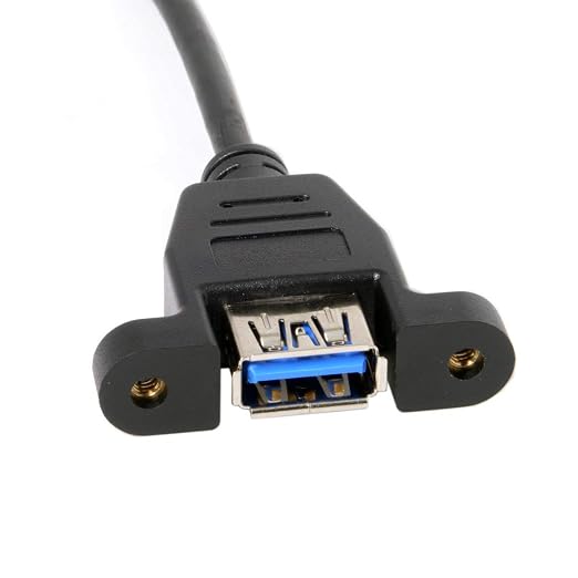 Type-E Male to Type-A Female Panel Mount