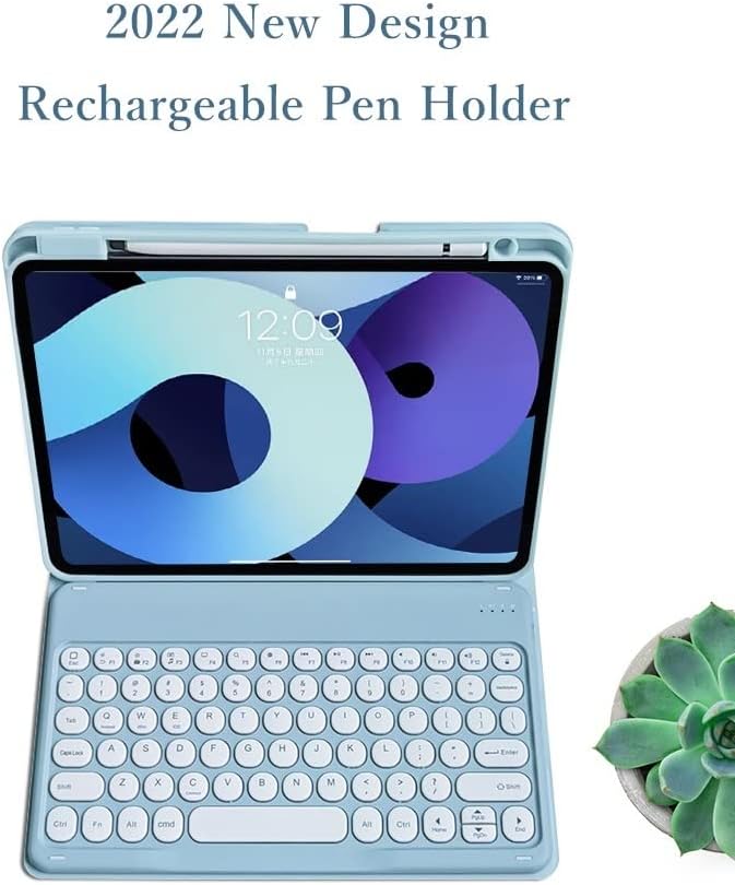 Keyboard Case for iPad 9th Generation 8th 7th Gen 10.2/ iPad Air 3rd Gen 10.5/iPad Pro 10.5 inch Keyboard Case Detachable BT Keyboard Round Key (Purple)