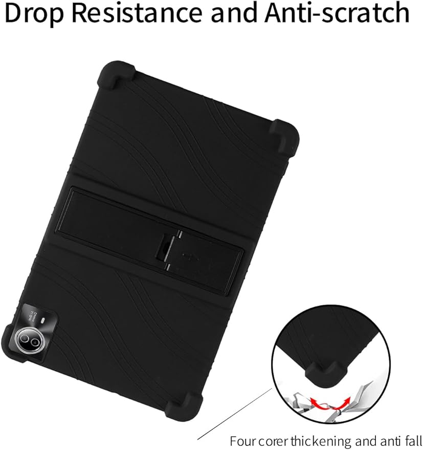 for Urao G140L 14 Inch Tablet CaseBOVUGAC Soft Silicone Adjustable Stand Shockproof Kids Friendly for Higrac G140L 14 Tablet(Black)