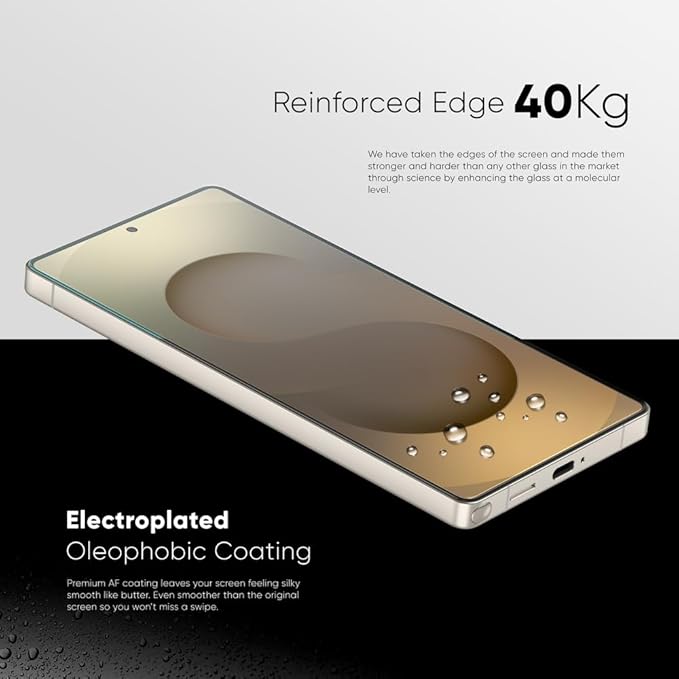FLOLAB NanoArmour ONETIME PRO for Samsung Galaxy S25 Ultra 3D Screen Protector Anti Reflective Tempered Glass PolarSpectra Anti-Rainbow Edge to Edge Fingerprint ID Compatible Easy to Install