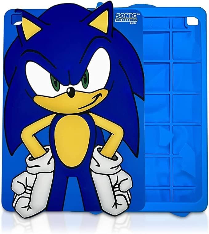 Sonic The Hedgehog Silicone Back Case Compatible with iPad 9th/8th/7th Gen (2021/2020/2019) Anti-Slip Soft Rubber Protective Cover (Sonic Design)