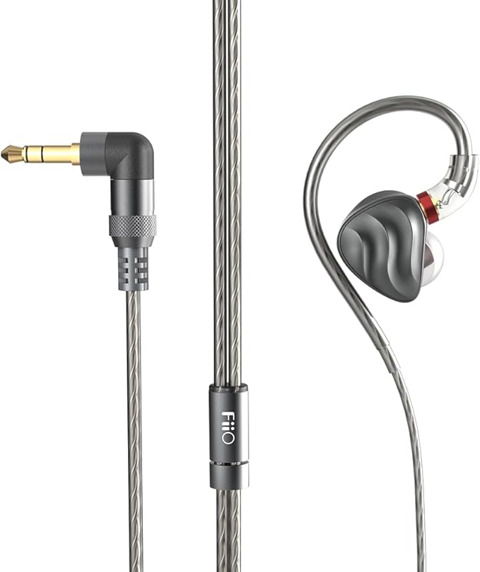 FIIO FH3 HiFi Earphones 3 Drivers (1 Dynamic + 2 Knowles BA) in-Ear Earphones High Resolution Bass Sound High Fidelity for Smartphone/PC/Tablet (Titanium)