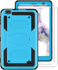Mignova for NUU Tab 8 Tablet T0801L T0802L Gateway Tab 8 Case FOXXD T8 Sunshine T1 Elite Shockproof Rugged Hard Back Case + Tempered Glass Screen Protector Film for FANGOR F-863 (Blue/2 Pcs)