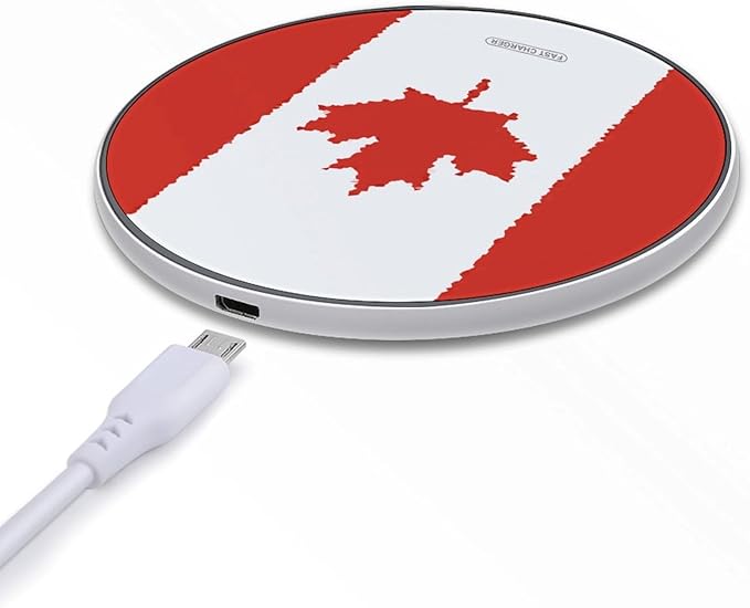 Canada Canadian Flag Fragments Phone Charger Magnetic Charging Pad Anti-Slip with USB Cable