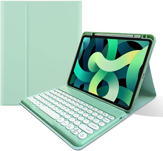 Keyboard Case Compatible with iPad mini A17 Pro/iPad mini 6th Generation Keyboard Case Round Button Detachable BT Color Keyboard Cover(Mint Green)