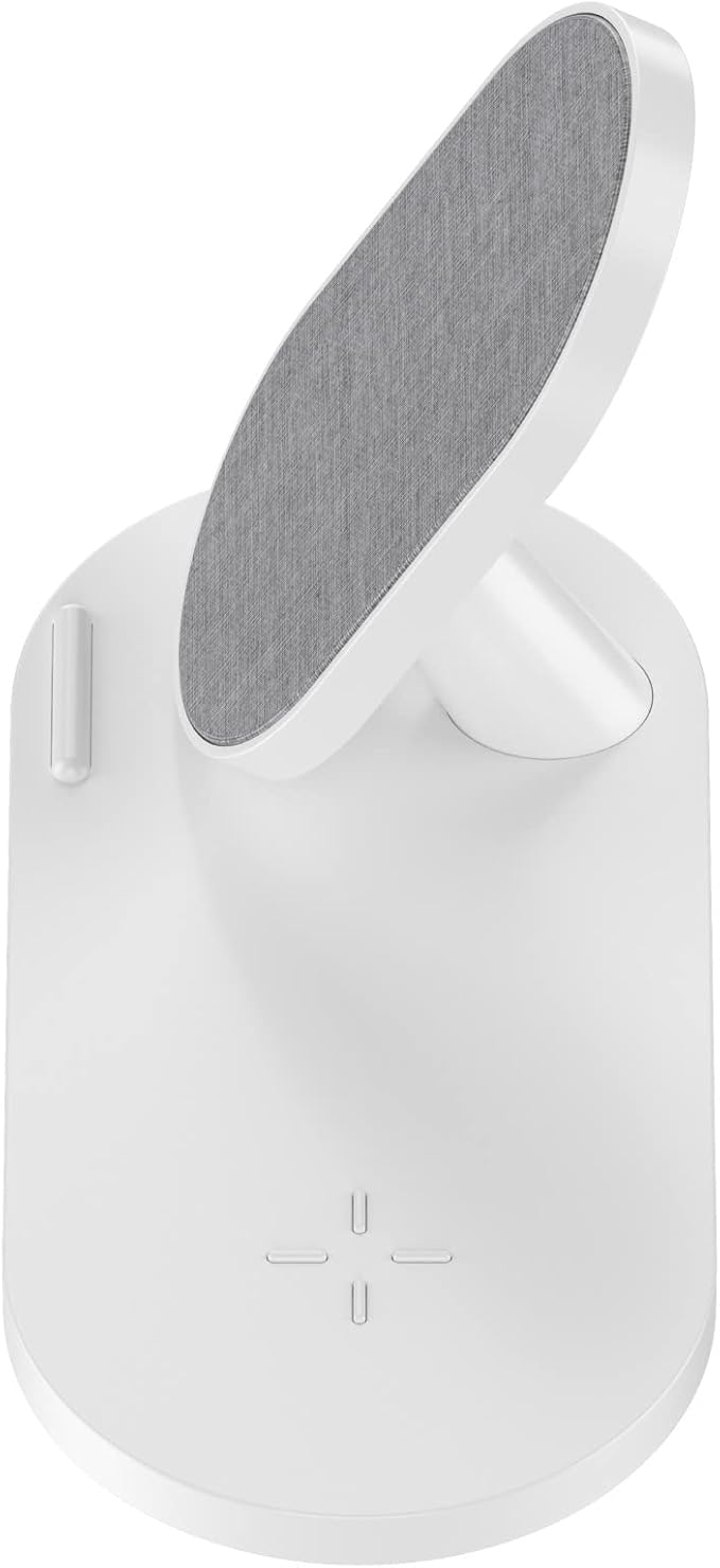 PhoneSuit Novo Dual Wireless Charger Station &amp Dock | Soft Linen Style Fabric | 15 Watt Fast Charge | for iPhone 16/15/14/13/12/X for Samsung S23/S22/S21 &amp More