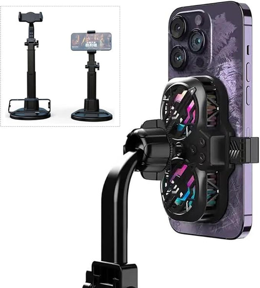 Cell Phone Cooler Height Adjustable Phone Stand 7-10 inches .Dual-core Smart Phone Radiator Prevent Games Live Mobile Phone Fever.with a Cell Phone Stand.