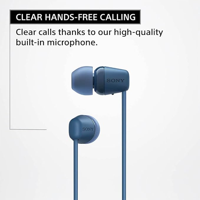 Sony WI-C100 Wireless in-Ear Bluetooth Headphones with Built-in Microphone White