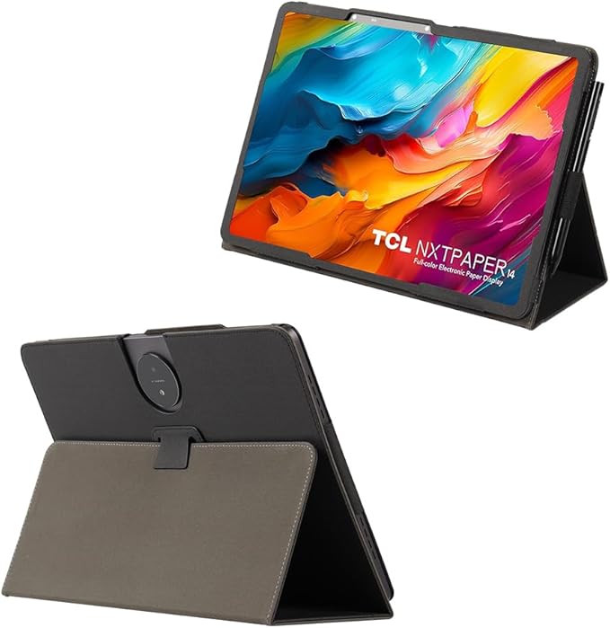 Case Compatible with Fro TCL NXTPAPER 14 14.3 inch9491G Tablet Case Folding Stand Protective Cover with Pencil Holder and Wrist Strap Full Protection. (Black) (NOT TCL NXTPAPER 14Pro)