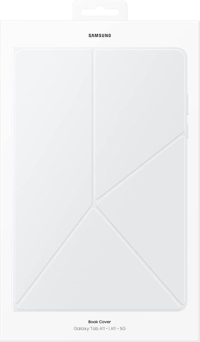 Samsung Galaxy Tab A11+ Book Cover Case Tablet Protector Foldable Stand with Landscape and Portrait Modes Protective Against Bumps and Scratches Auto Screen On/Off US Version White