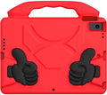 SaharaCase Thumbs Up KidProof Case for Apple iPad 10.2 (9th Generation 2021) [Shockproof Bumper] Rugged Child Protection Antislip Kickstand (Red)