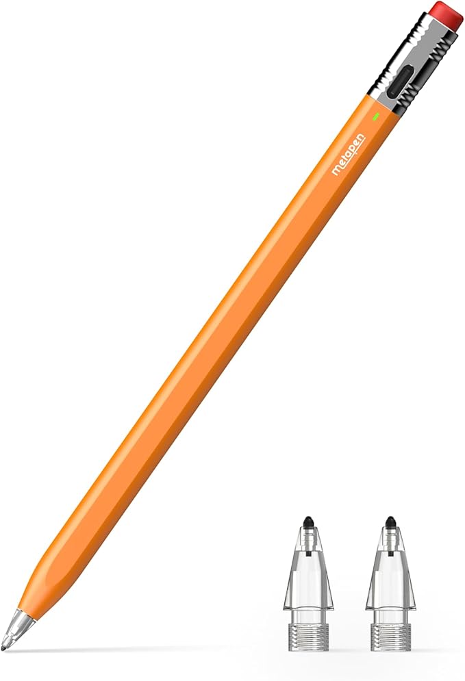 Metapen Pencil Air8 Pro X for iPad 2018-2026 Ultra-Quiet 2X Fast Charging Palm Rejection Stylus Pen for iPad a16/11/10/9/8/7/6th Gen Pro 12.9/11/13-inch M4 Air 3/4/5/M2/M3/M4 Mini 5/6th