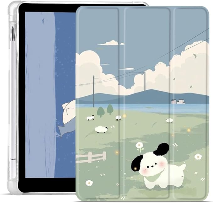 JOYLAND Cartoon Case foriPad Air/iPad Air 2 9.7 Inch with Pencil Holder Cute Foldable Smart Stand Back Cover Auto Wake/Sleep Full Body Protective Anti-Slip Shockproof Case