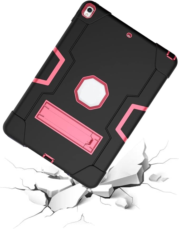 Jaorty 3 in 1 Hybrid Case for iPad Air 3 10.5 &amp iPad Pro 10.5 - Heavy Duty Rugged Stand Shockproof Anti-Slip &amp Scratch Black/Red