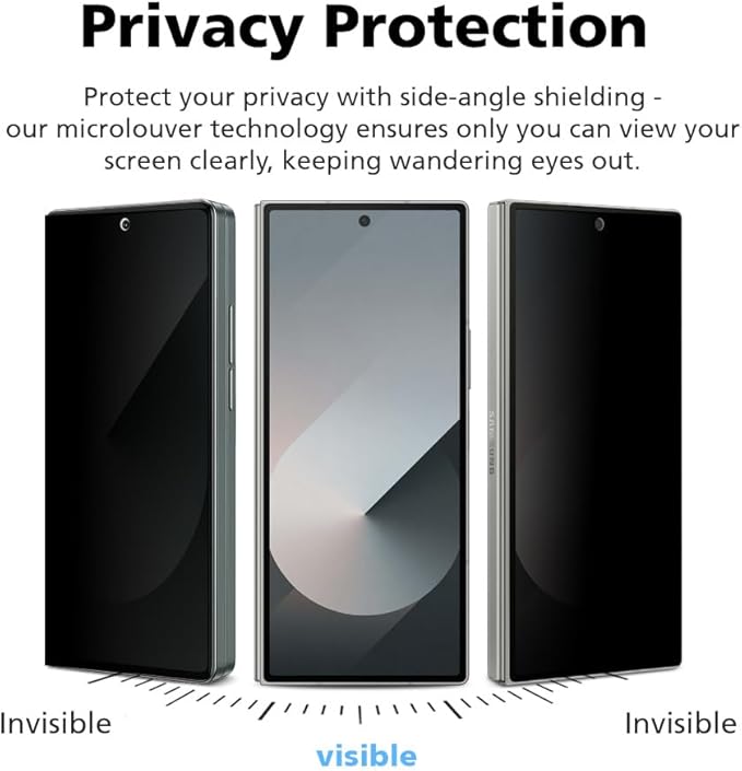 4 Pack Privacy Screen Protector Compatible with Samsung Galaxy Z TriFold [Front Screen Only] Ultra Thin 9H Glass Coated PET Hybrid Film [27° Anti-Spy] [Unbreakble] Scratch Resistant Case Friendly Ea