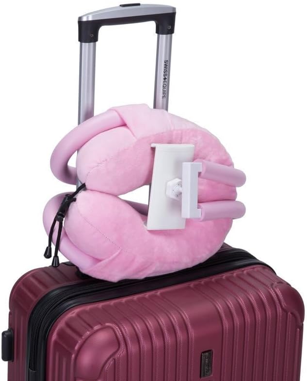 Neck Pillow Phone HolderLazy Gooseneck Cell Phone Stand with 360 ClipUniversal Mobile Phone Tablet Stand for iPhone 15 14/14 Pro Max/13 (Pink)