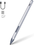 Stylus Pen for HP Envy X360 Pavilion X360 Specter X360 Spectre X2 Envy X2 Rechargeable MPP 2.0 Tilt Active Pen with 4096 Pressure Sensitivity Palm Rejection Tpye-c Charge Sliver