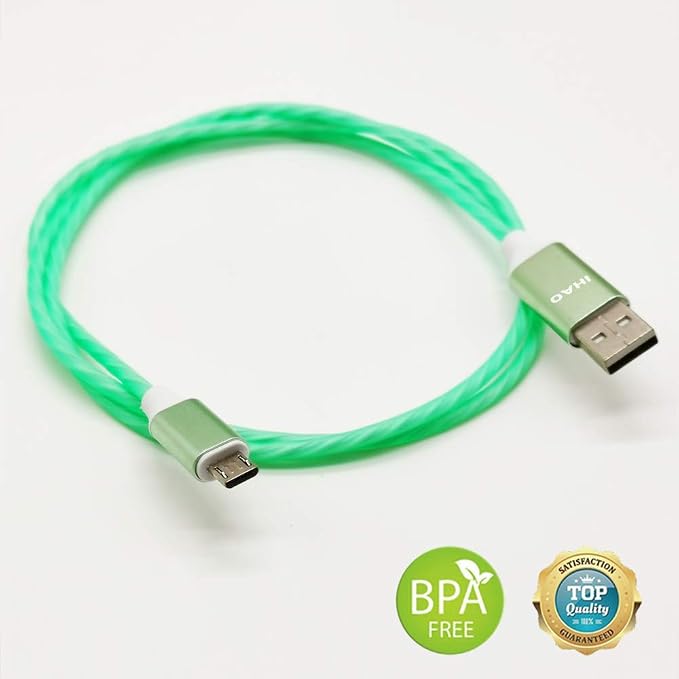 Green LED Flowing Micro USB