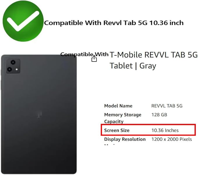 for T-Mobile Revvl Tab 5G 2023 Released Tablet Casewith Tempered Screen Protector Shoulder Strap Stand Kids Friendly Shockproof Case for T-Mobile Revvl Tab 5G 10.36 Inch (Navy/Green2 Pcs)