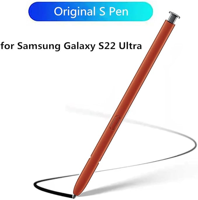 S22 Ultra S Pen Replacement Compatible with Samsung Galaxy S22 Ultra All VersionsS22 Ultra Stylus Pen (WithBluetooth) Slim 0.7mm Pen Tip 4096 Pressure Levels with 5pcs Tips (Orange)