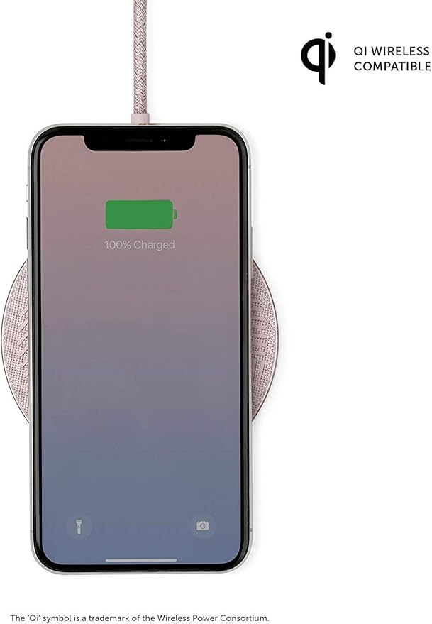 Native Union Drop - High Speed Wireless Charger [Qi Certified] 10W Non-Slip Fast Wireless Charging Pad - Compatible with iPhone 12/12 Pro/12 Pro Max/12 mini/11/11 Pro/11 Pro Max (Rose)
