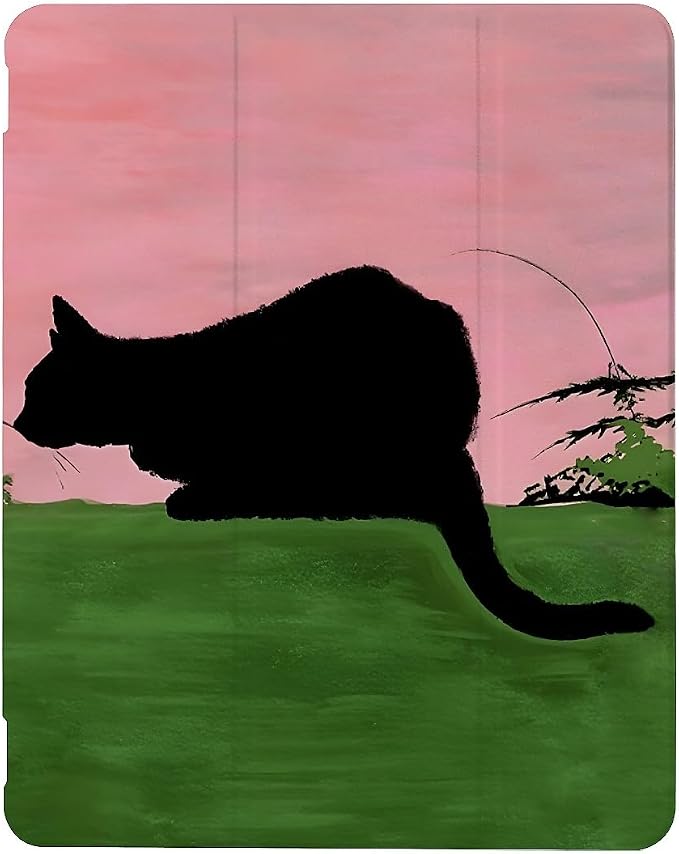 black cat in glassland