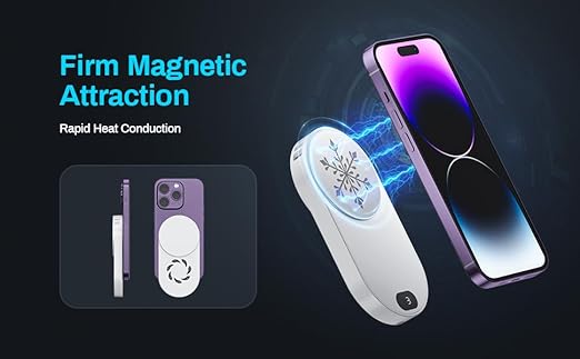 Hamosong Phone Cooler for Gaming Magnetic Semiconductor iPhone Cooler Cooling Fan Keep Phone Cool Fan for Phone