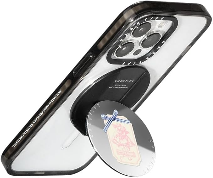 CASETiFY Snappy Grip Stand Compatible with Magsafe - Coquette Journal - Silver Mirror