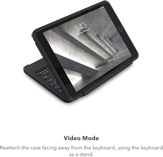 ZAGG Rugged Book iPad Pro 11-inch (M5)/ Pro 11-inch (M4) Keyboard Case - Durable Magnetic-Hinged 6.6 Feet Drop Protection Backlit Laptop-Style Keys Multi-Device Pairing Detachable Keyboard