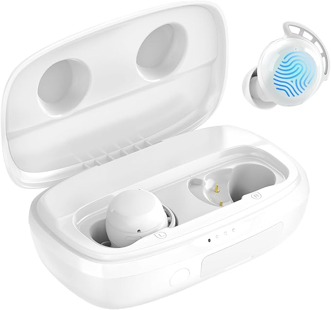 Tribit Wireless Earbuds 110H Playtime Bluetooth 5.3 IPX8 Waterproof Call Noise Reduction Bluetooth Earbuds Headphones with Mic Earphone in-Ear Wireless Earphones Flybuds 3 White