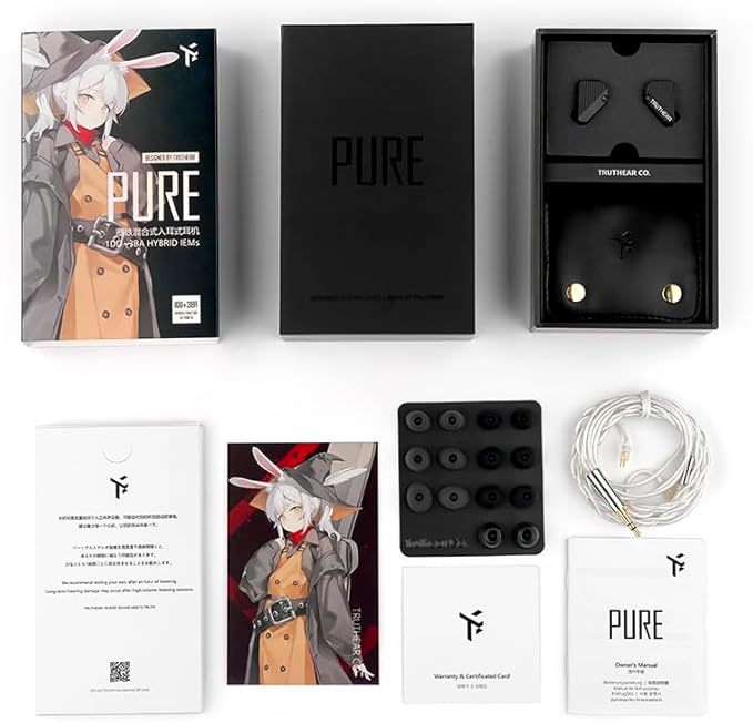 TRUTHEAR Pure 1DD+3BA Hybird Wired in-Ear Earphones 3.5mm Plug 0.78mm 2pin Headphones
