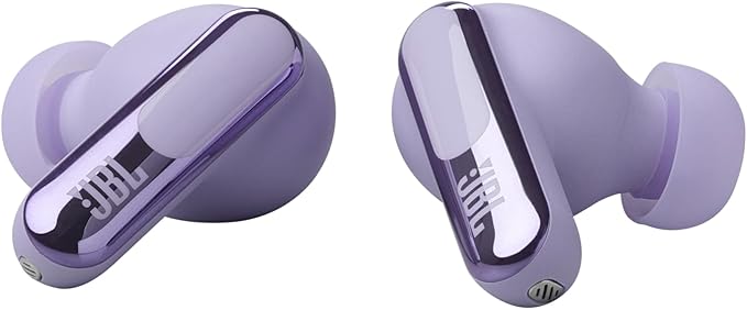 JBL Live Beam 3 - True wireless noise-cancelling stick-closed earbuds 48Hrs total playback Wireless Charging 6 Mics for perfect calls Multi-point connection IP55 waterproof and dustproof (Purple)